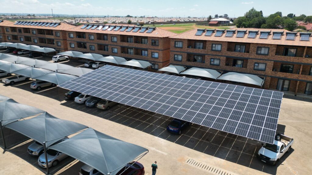 solar panels over a parking lot